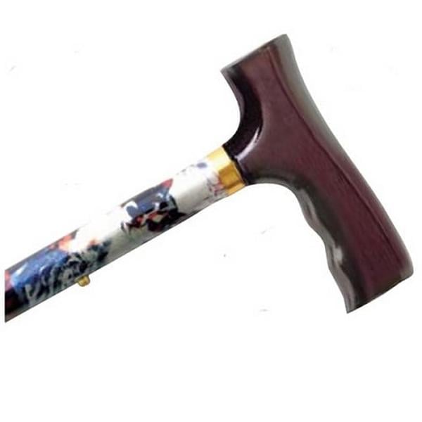 Hermell MP-11062 Adjustable Travel Folding Cane with Fritz Handle, Cats