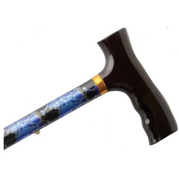 Hermell MP-11063 Adjustable Travel Folding Cane with Fritz Handle, Blue Peacock
