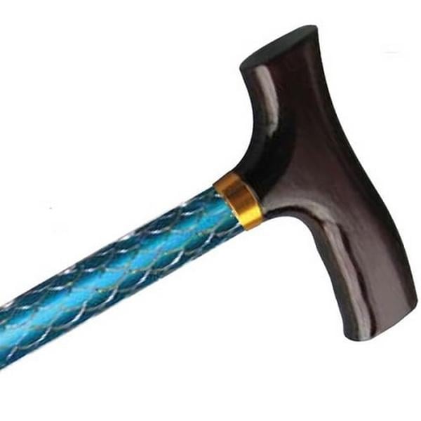 Hermell MP-11222 Adjustable Travel Folding Cane with Fritz Handle, Blue