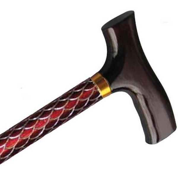 Hermell MP-11224 Adjustable Travel Folding Cane with Fritz Handle, Red