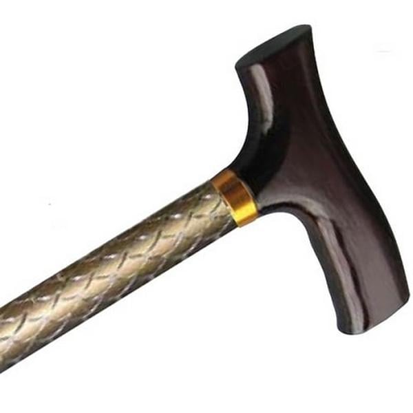 Hermell MP-11226 Adjustable Travel Folding Cane with Fritz Handle, Gold