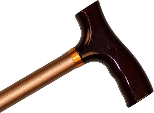 Hermell MP-15102 Straight Adjustable Aluminum Cane with Fritz Handle, Matte Bronze