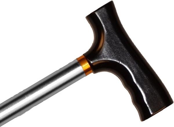 Hermell MP-15104 Straight Adjustable Aluminum Cane with Fritz Handle, Matte Silver