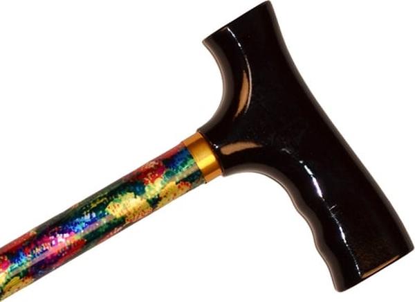 Hermell MP-15145 Straight Adjustable Aluminum Cane with Fritz Handle, Summer Garden