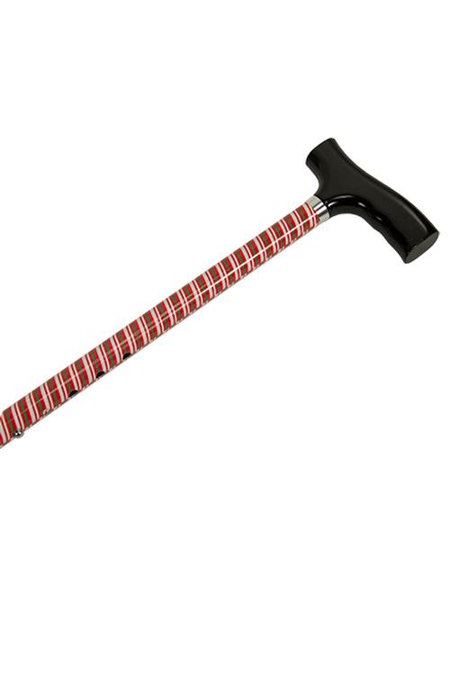 Hermell MP-15310 Straight Adjustable Aluminum Cane with Fritz Handle, Candy Cane