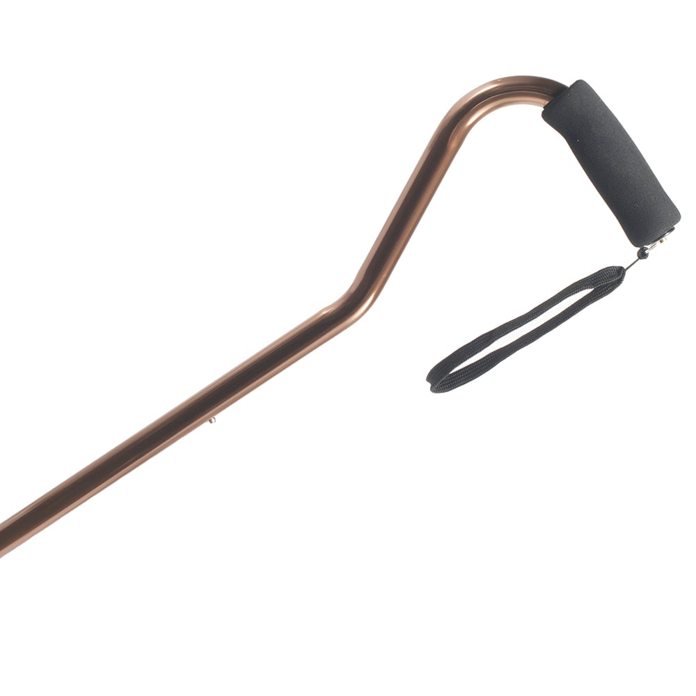 Hermell MP-21032 Offset Adjustable Aluminum Cane with Foam Grip Handle, Bronze