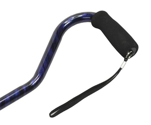 Hermell MP-21150 Offset Adjustable Aluminum Cane with Foam Grip Handle, Blue & Black Vapors
