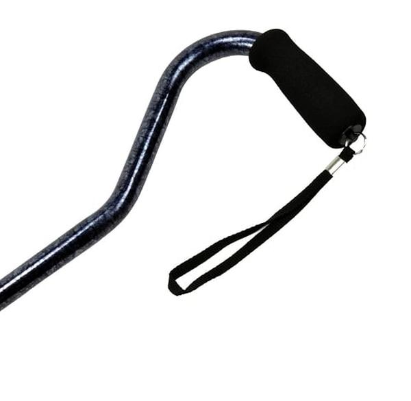 Hermell MP-21151 Offset Adjustable Aluminum Cane with Foam Grip Handle, Midnight