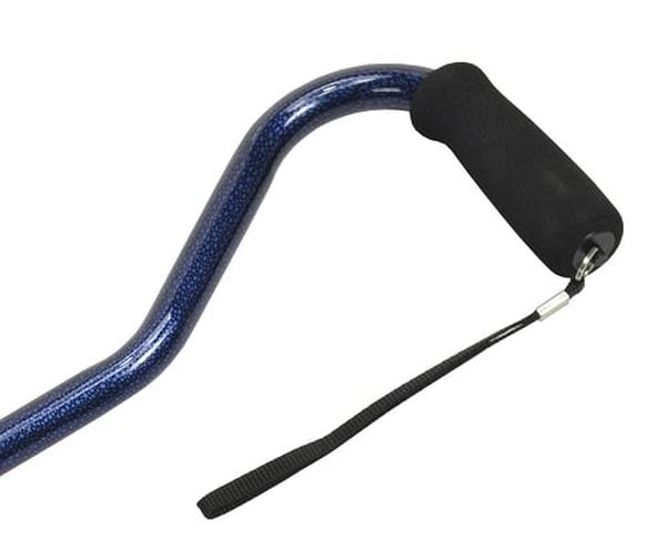 Hermell MP-21159 Offset Adjustable Aluminum Cane with Foam Grip Handle, Blue Pebble