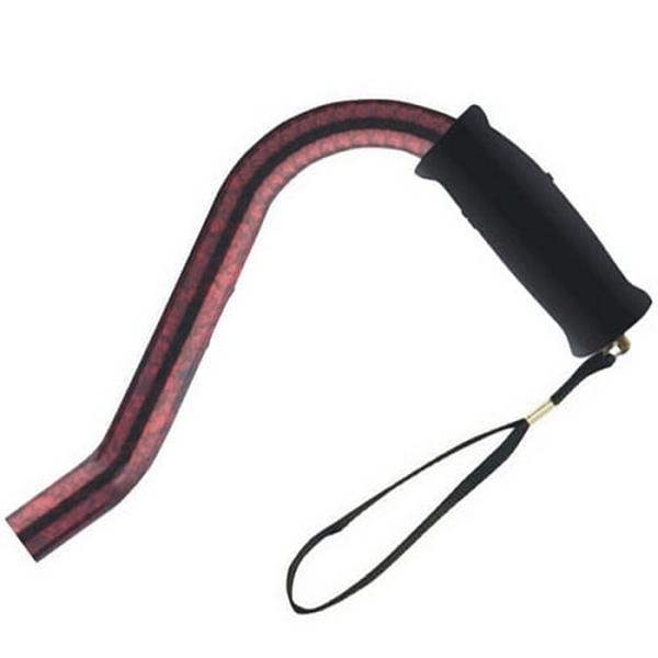 Hermell MP-21168 Offset Adjustable Aluminum Cane with Foam Grip Handle, Red Marble