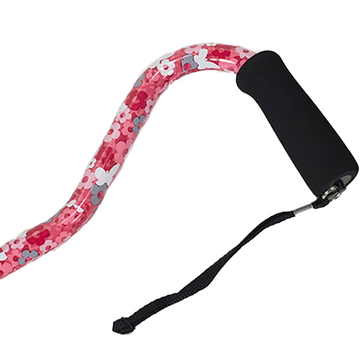 Hermell MP-21180 Offset Adjustable Aluminum Cane with Foam Grip Handle, Pink Floral