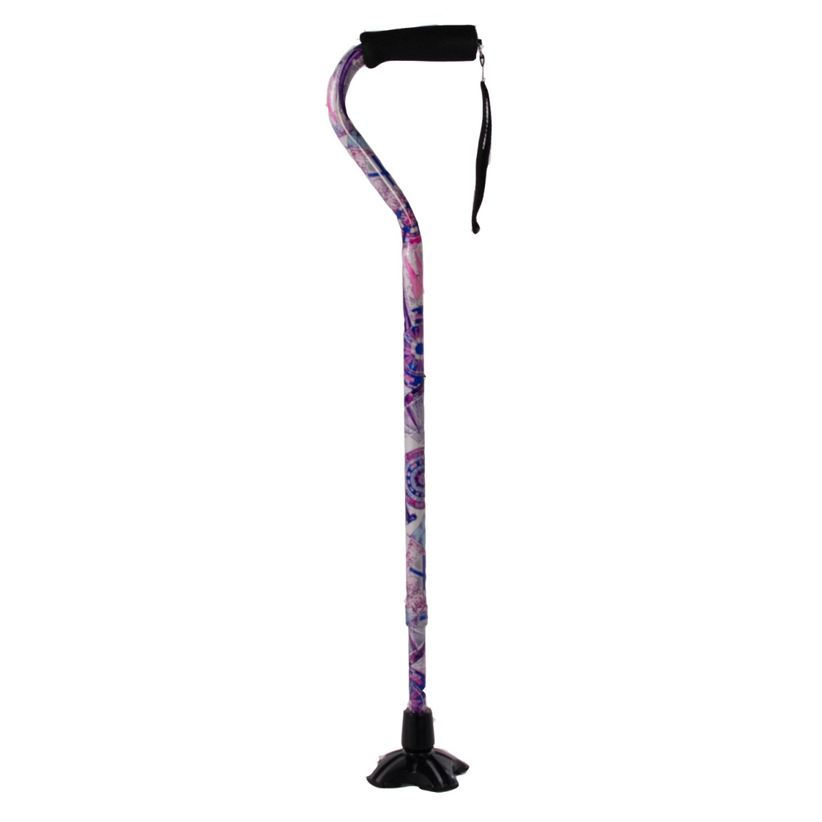Hermell MP-21806 Self Standing Offset Adjustable Aluminum Cane, Compass Rose