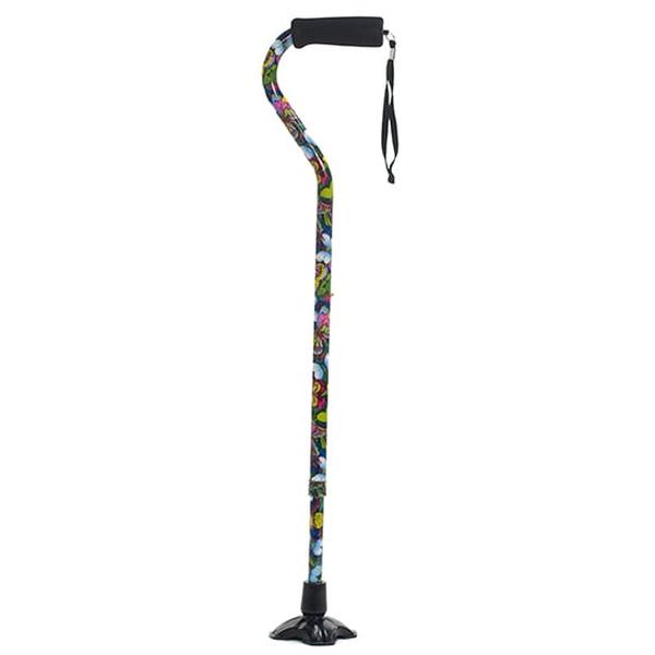 Hermell MP-21807 Self Standing Offset Adjustable Aluminum Cane, Butterfly