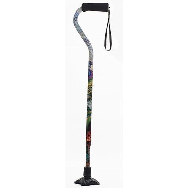 Hermell MP-21816 Self Standing Offset Adjustable Aluminum Cane, Red Peacock