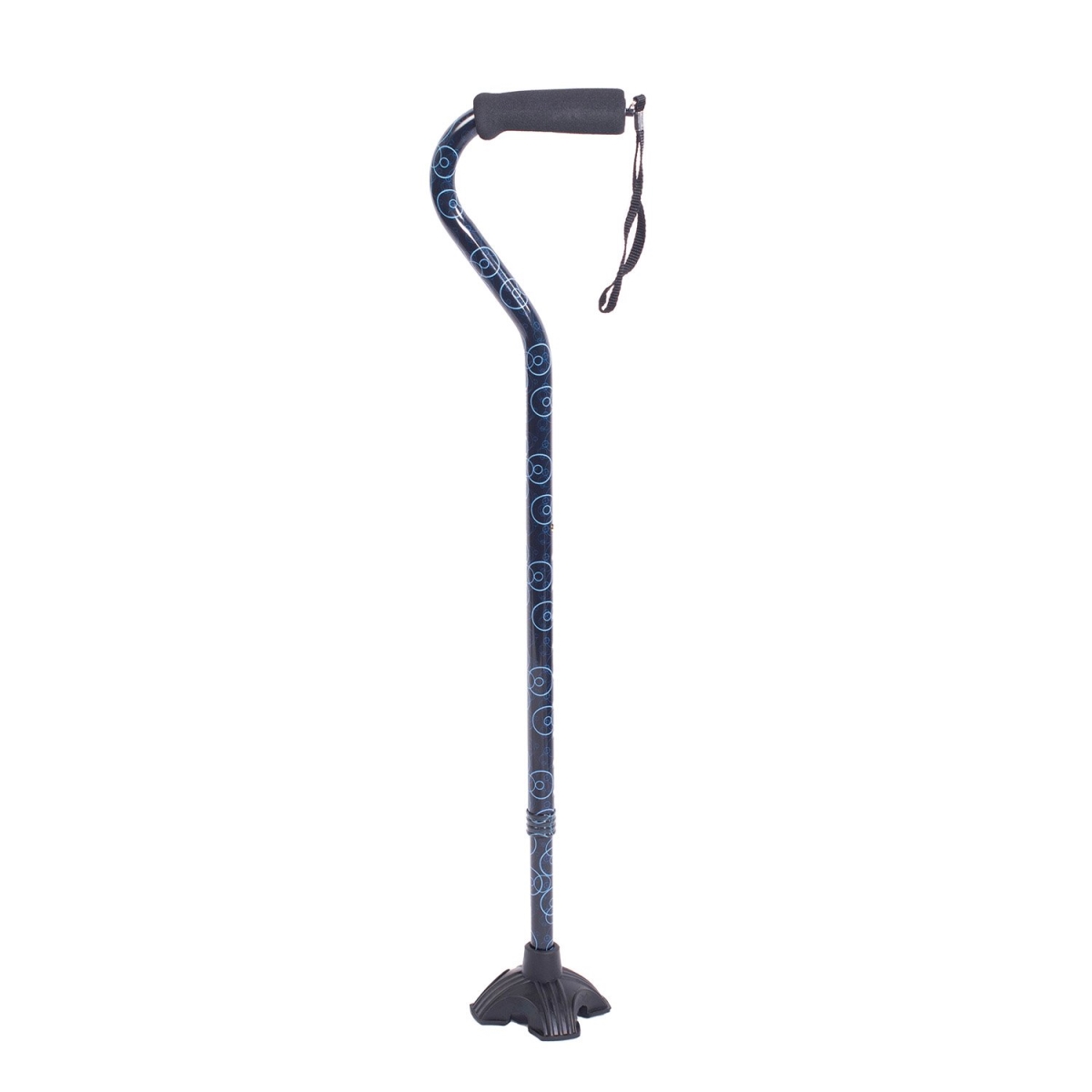 Hermell MP-21820 Self Standing Offset Adjustable Aluminum Cane, Blue Circle