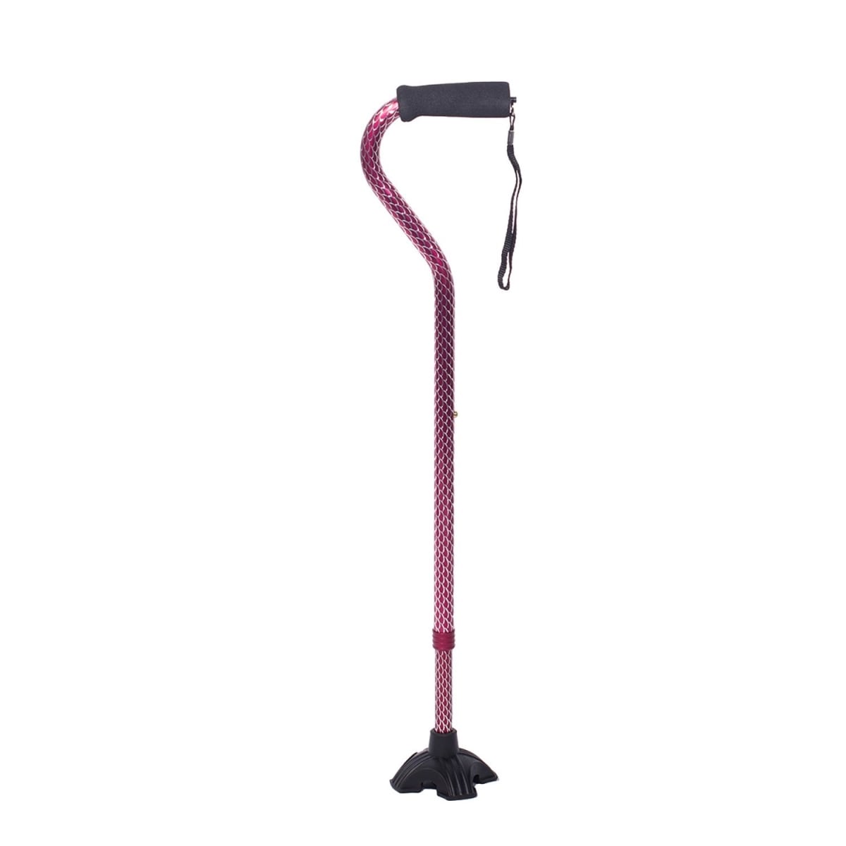 Hermell MP-21824 Self Standing Offset Adjustable Aluminum Cane, Red Sparkle