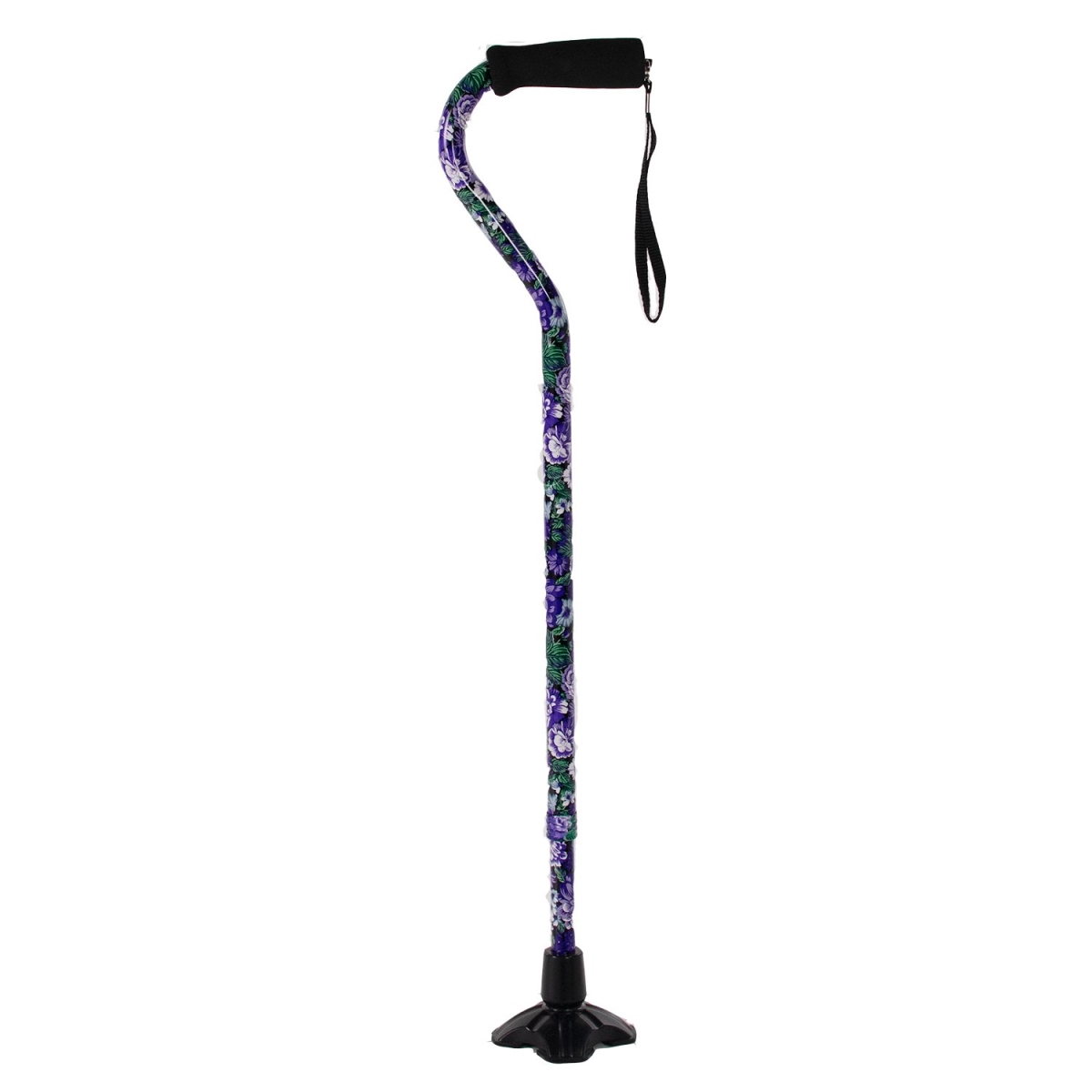 Hermell MP-21841 Self Standing Offset Adjustable Aluminum Cane, Mauve Floral