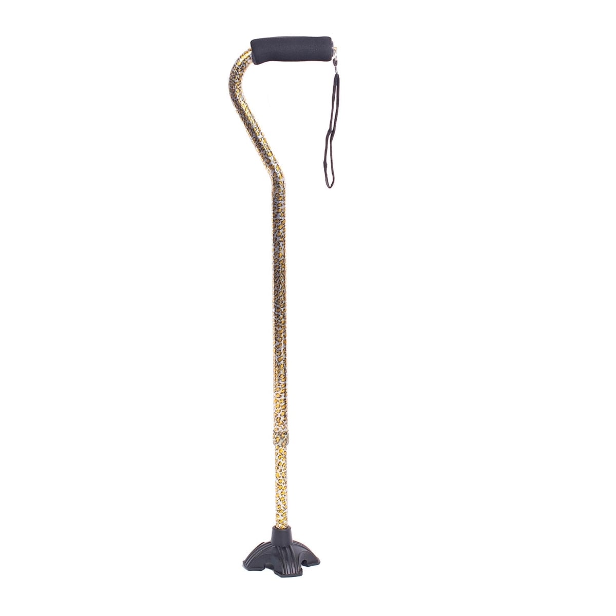 Hermell MP-21871 Self Standing Offset Adjustable Aluminum Cane, Cheetah