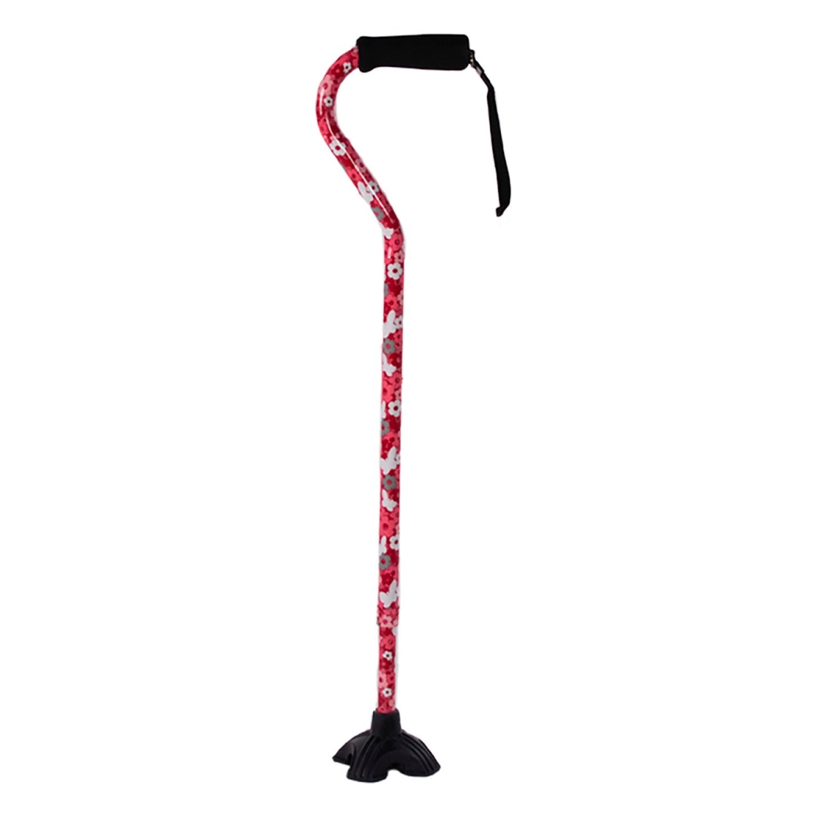 Hermell MP-21880 Self Standing Offset Adjustable Aluminum Cane, Pink Floral