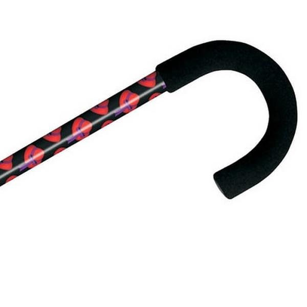 Hermell MP-26061 Tourist Adjustable Aluminum Cane with Foam Handle, Red Hat