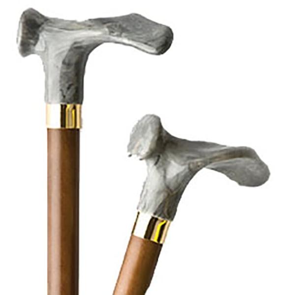 Hermell MP-36013 Wood Cane with Contour Handle Right, Walnut Stain