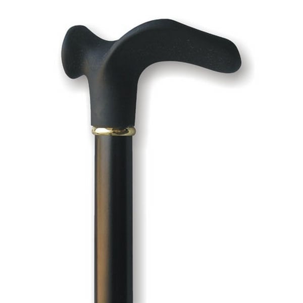 Hermell MP-37400 Wood Cane with Contour Soft Touch Handle Left, Black Stain