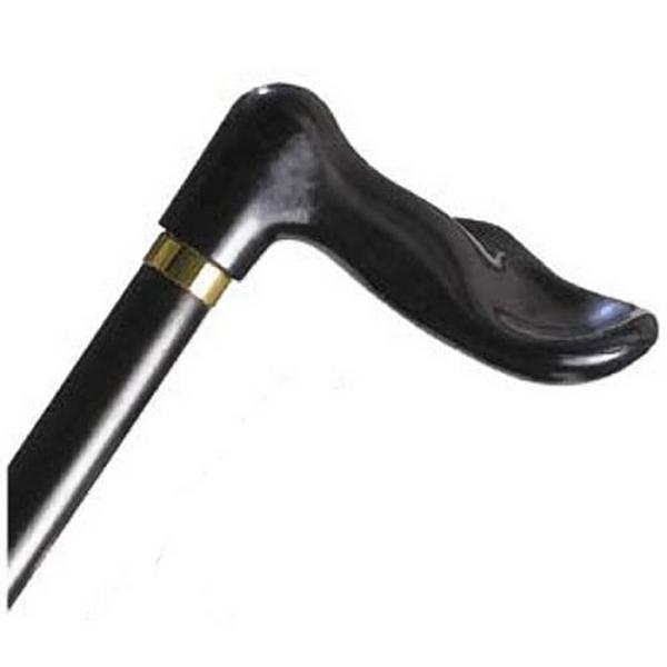 Hermell MP-40308 Wood Cane with Palm Grip Handle Left, Black Stain