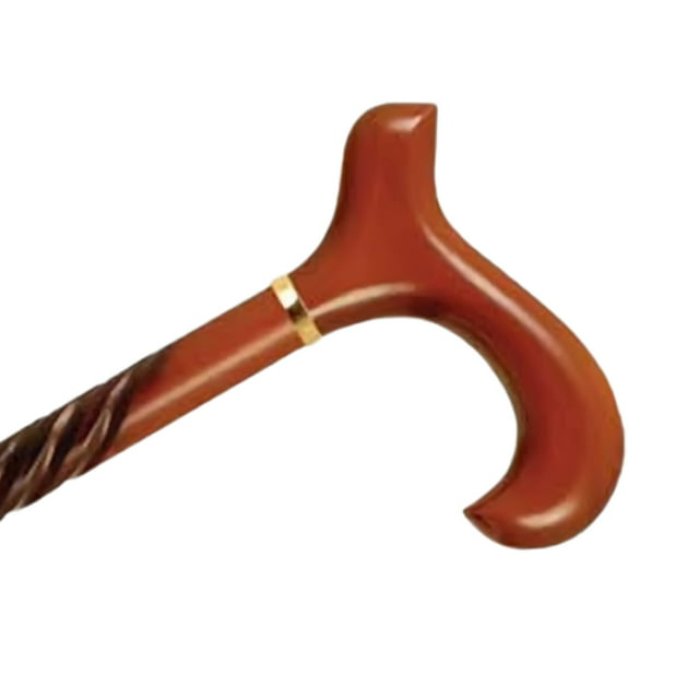 Hermell MP-50118 Spiral Wood Cane with Derby Handle, Cherry Stain