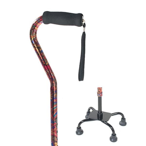 Hermell MP-51005 Small Base Quad Cane, Paisley