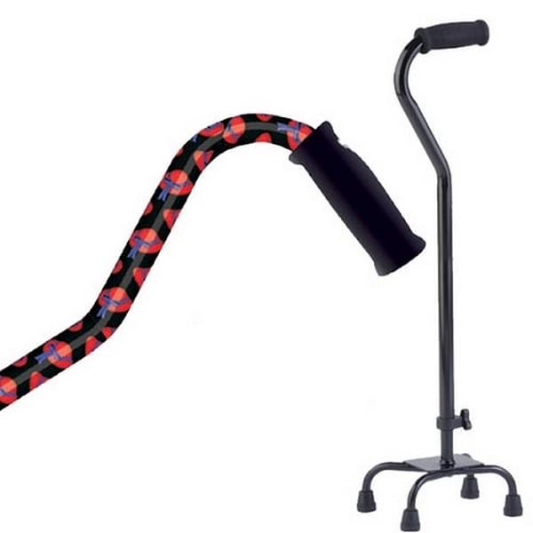 Hermell MP-51061 Base Quad Cane, Red Hat - Small