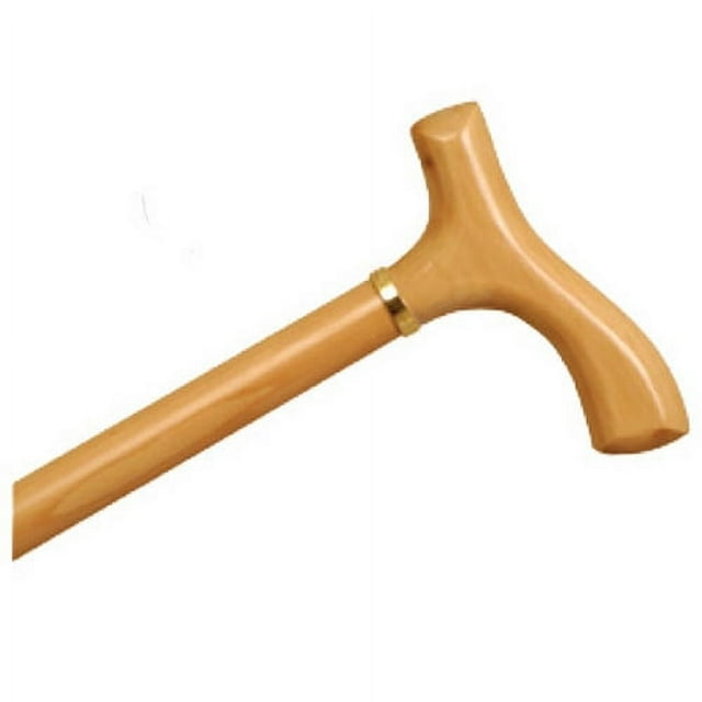 Hermell MP-53014 Extra Tall Wood Cane with Fritz Handle & Collar, Natural Stain