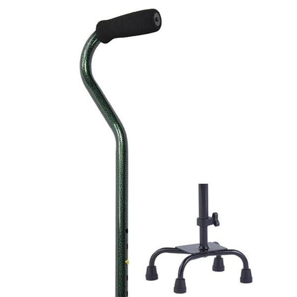 Hermell MP-51058 Small Base Quad Cane, Gray & Green Pebble