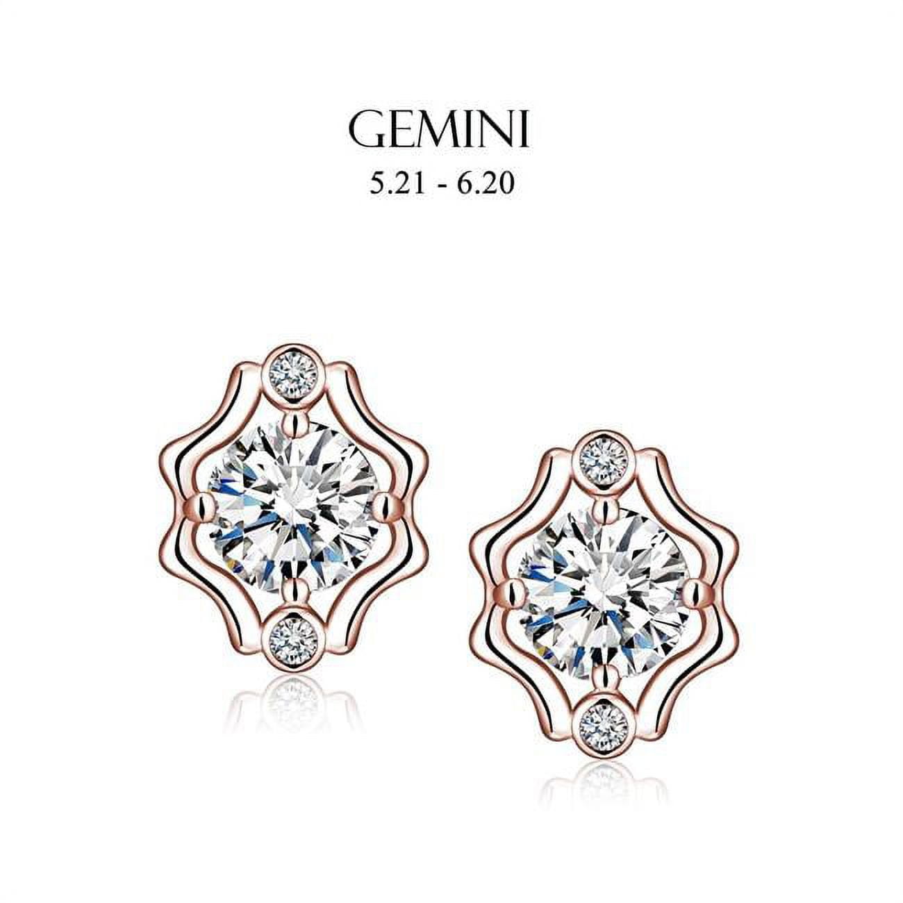 Picture of Amabel Designs E-I2CZGMN-RG Rose Gold Cubic Zirconia Gemini Stud Earrings