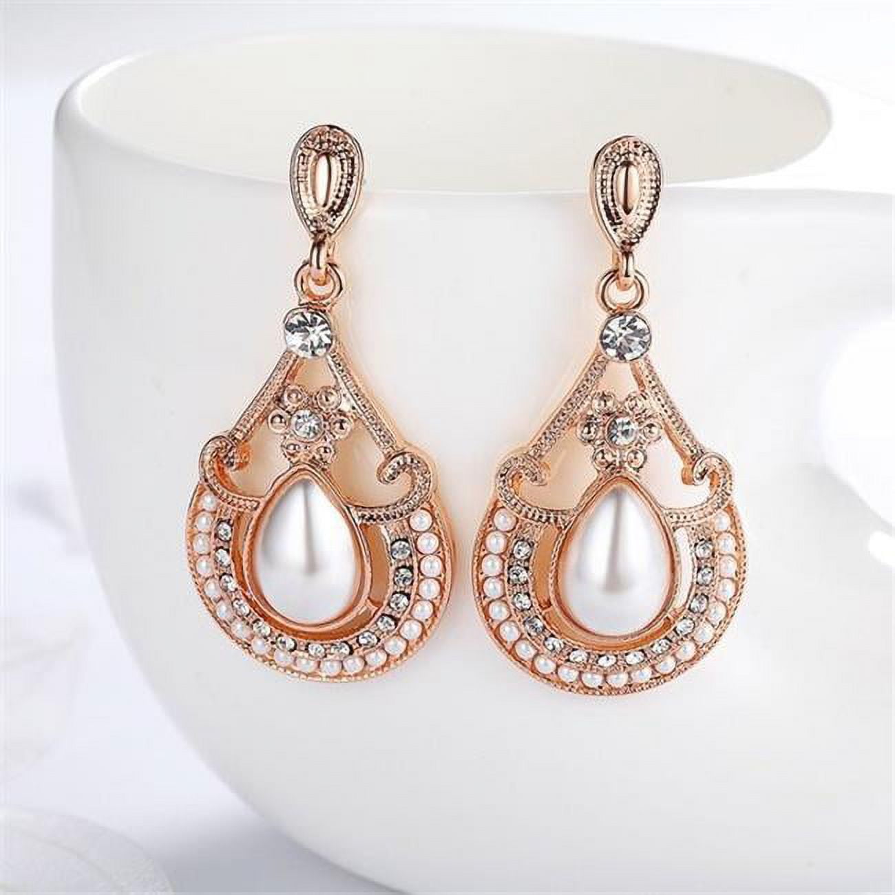 Picture of Amabel Designs E-VNS057 Rose Gold Statement Earrings