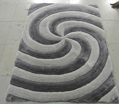 Picture of 3d804-silver-8x11 8 x 11 in. 3 Dimension Hand Carved Shag Rug  Silver