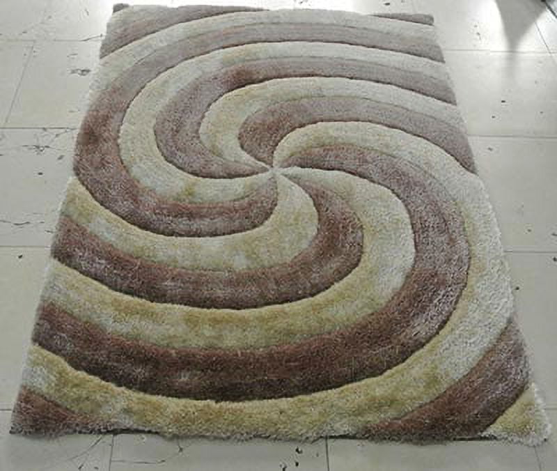 Picture of 3d804-champagne-5x7 5 x 7 in. 3 Dimension Hand Carved Shag Rug  Champagne