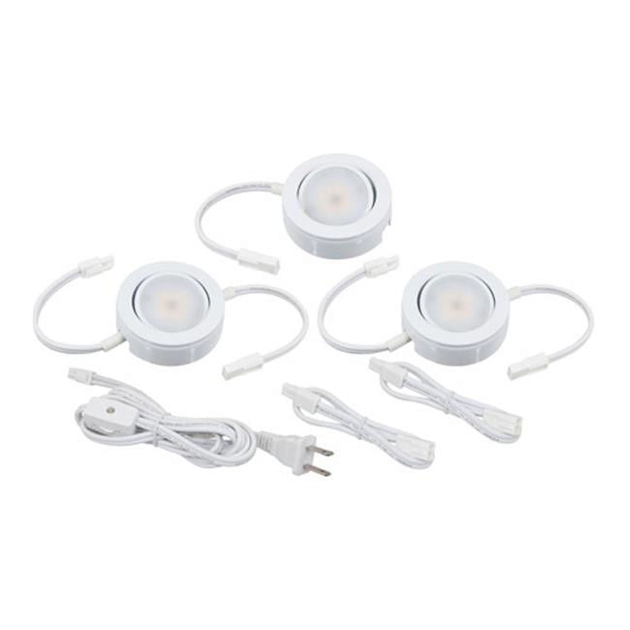Picture of American Lighting MVP-3-30-WH 4.3W 120V 250 Lumens MVP 3 LED Light Puck Kit with Roll Switch & 6 ft. Power Cord - White