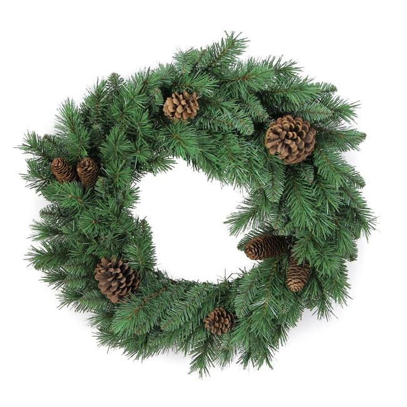 Picture of Admired by Nature GXW4926-NATURAL 24 in. Christmas Pine Wreath with Natural Pine Cone 140 Tips
