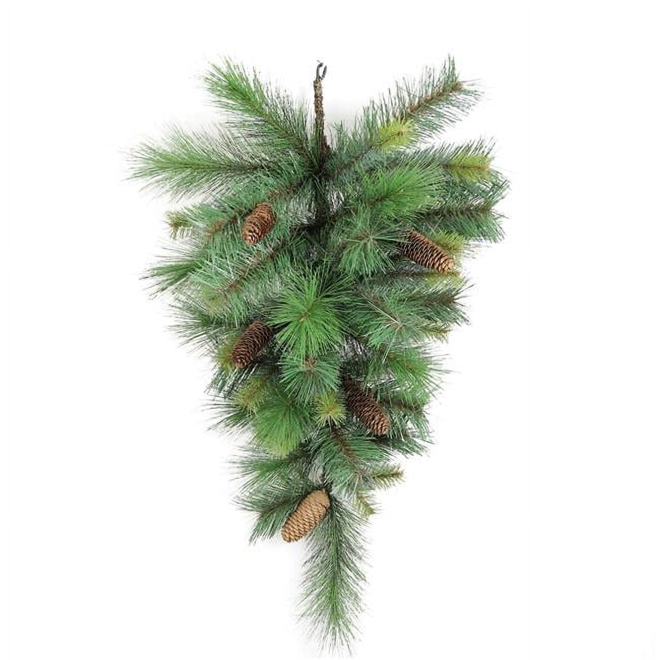Picture of Admired by Nature GXW4921-NATURAL 36 in. Christmas Pine Teardrop Swag with Natural Pine Cone 42 Tips