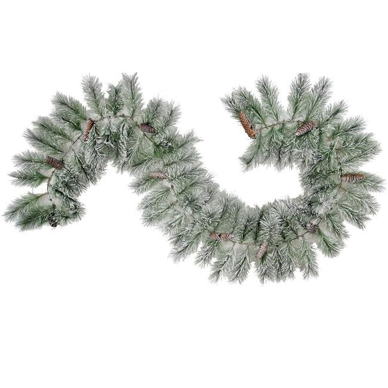 Picture of Admired by Nature GXW5946-SNOW 9 ft. Christmas Natural Pine Cone with Frosted Snow Garland 85 Tips