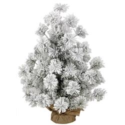 Picture of Admired by Nature GXT5956-SNOW 24 in. Artificial Christmas Snow Pine Tabletop Tree 47 Tips with Burlap Base