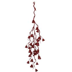 Picture of Admired by Nature GXW5926-RED 28 in. Glitter Bell Hanging Spray&#44; Red