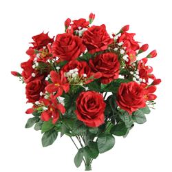 Picture of Admired by Nature GPB7407-RED 30 Stems Faux Rose Buds Filler Mixed Flower Bush&#44; Red