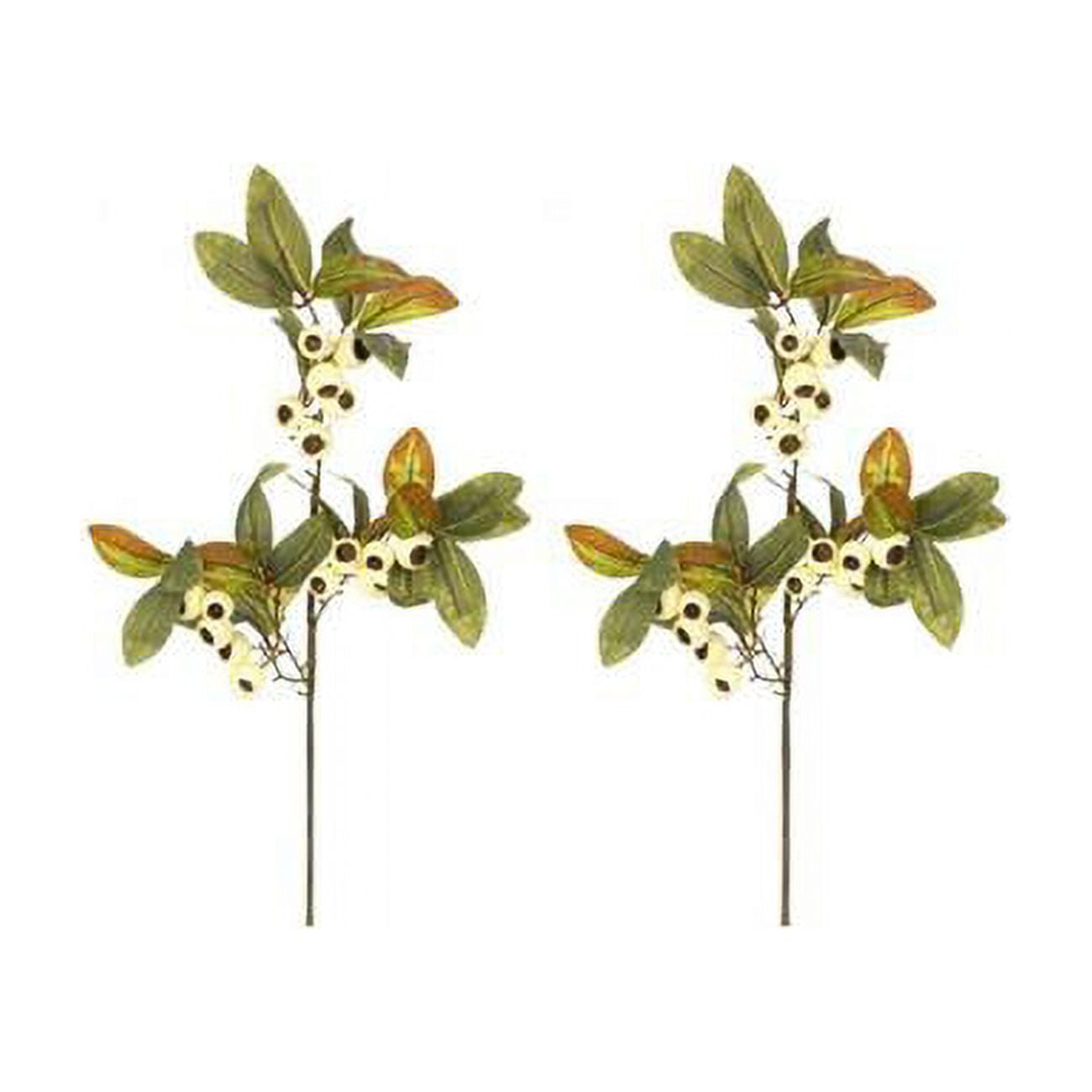 Picture of Admired by Nature ABN3L001-CRM-2 29 in. Realistic Faux Loquat Fruit Spray Fall Decor&#44; Cream - Set of 2