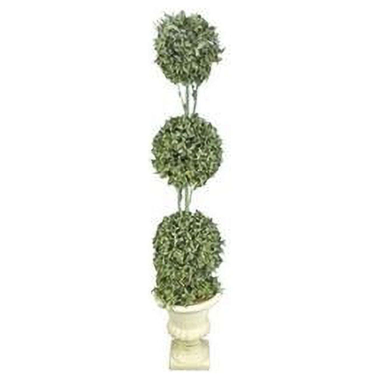 Picture of Admired by Nature ABN4X001-FROSGRN 35 in. Faux Boxwood Topiary Artificial Plant Tree Tabletop with Triple Balls in Pot&#44; Frosted Green