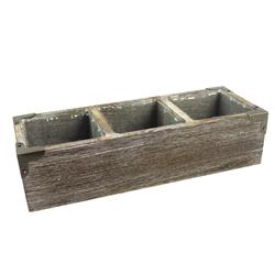 Admired by Nature ABN5E097-NTRL Wooden 3 Compartment Succulent Planter Pot Organizer Storage, Natural