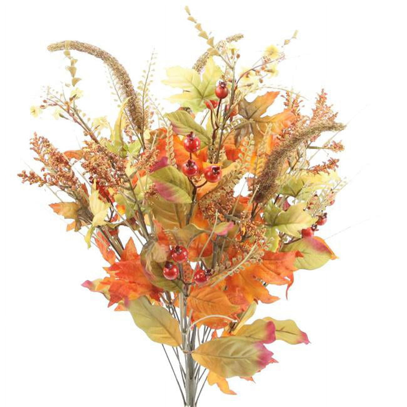Picture of Admired by Nature ABN3B004-ORGN-MIX 25 in. Artificial Autumn Flowers&#44; Orange & Green Mix - Fall Festive Harvest for Pumpkins&#44; Pinecone&#44; Maple Leaves & Berries Display