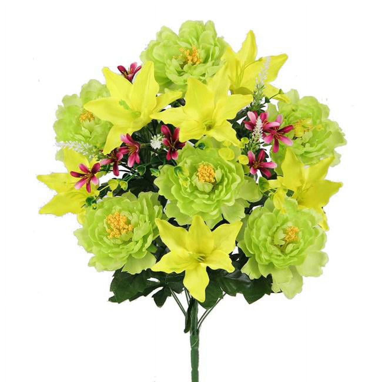 Picture of Admired by Nature ABN1B009-KW-YW-MIX Spring Artificial Flowers & Mixed Bush Stems for Home&#44; Wedding&#44; Restaurant & Office Decoration Arrangement - Kiwi & Yellow Mix