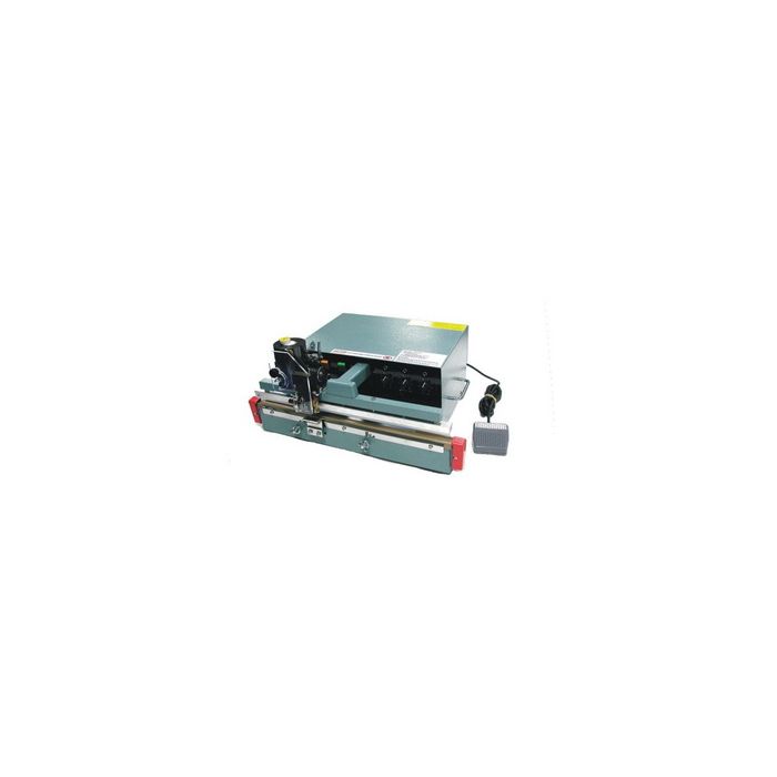 AIE-662HS Impulse Sealer with Hot Stamp Imprinter - 2 Line 14 letter - 8 x 28 mm Seal