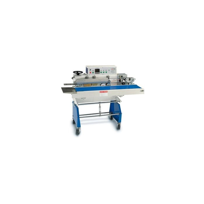 AIE-B7202 30 ft. per Min Continuous Band Sealer - Vertical with Stand & Hot Stamp Imprinter